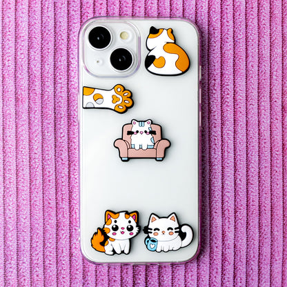 Sticker 3D OEM Gatto per Custodia Telefono / Tablet, Set 5 pezzi, Multicolore