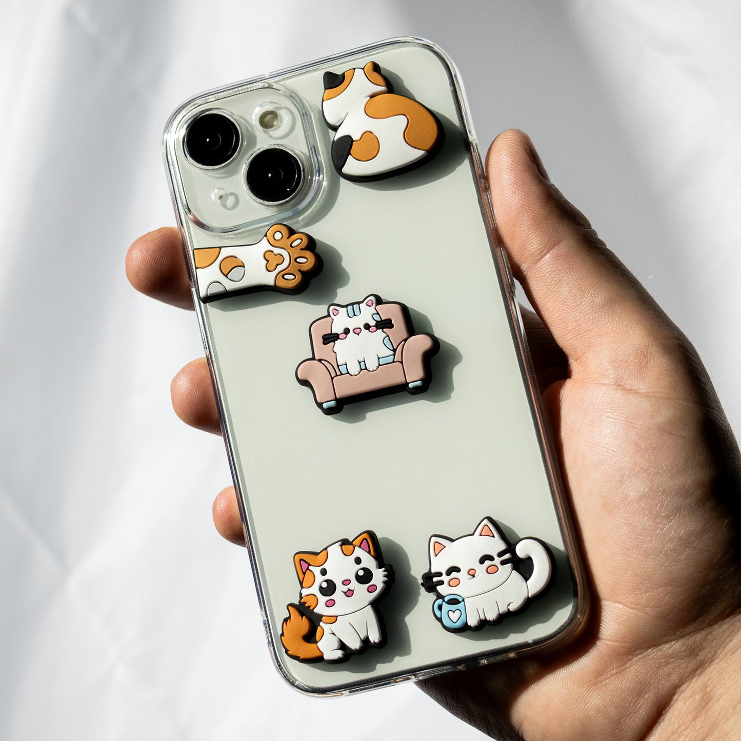 Sticker 3D OEM Gatto per Custodia Telefono / Tablet, Set 5 pezzi, Multicolore