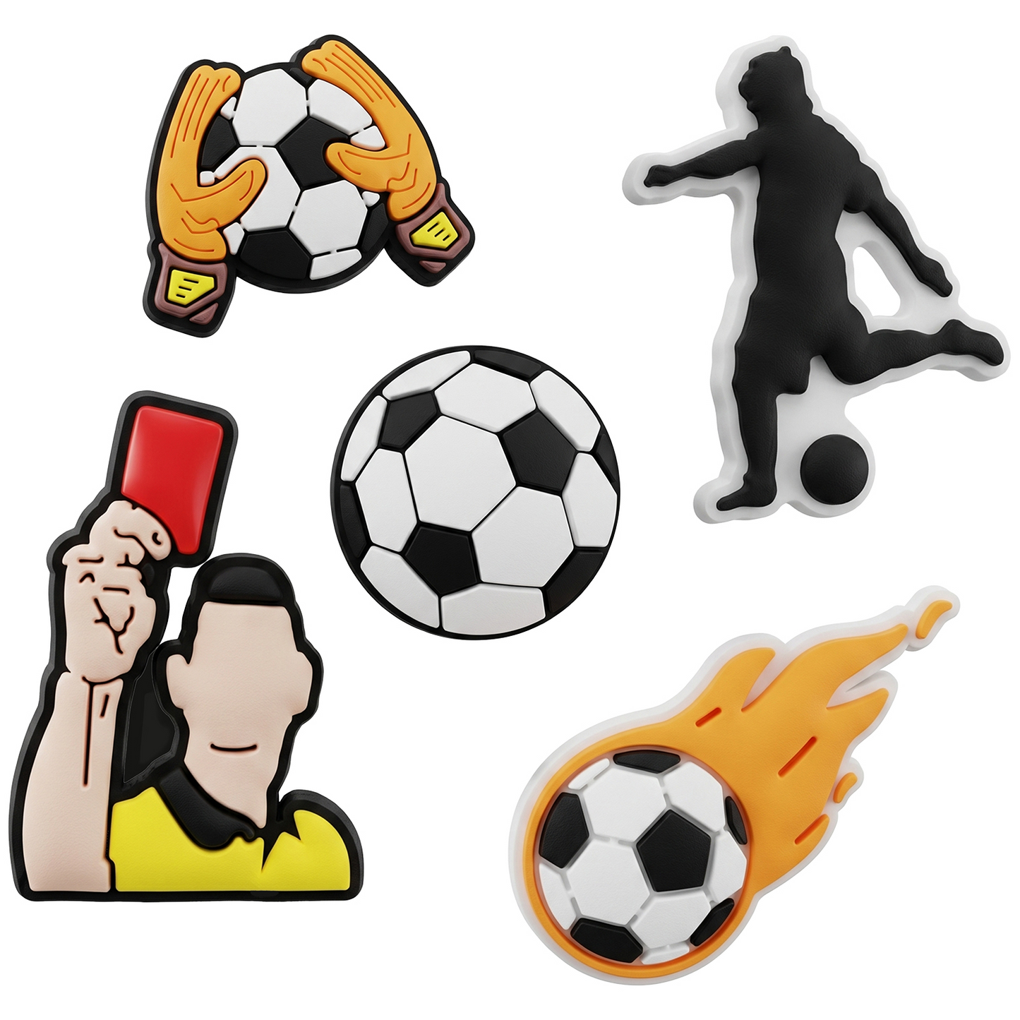 Sticker 3D OEM Football per Custodia Telefono / Tablet, Set 5 pezzi, Multicolore