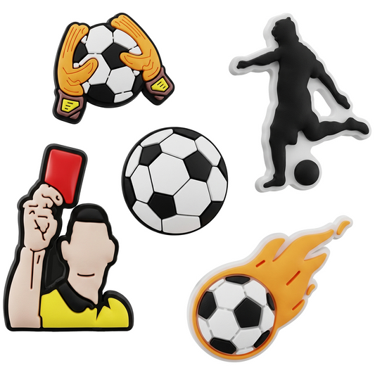 3D OEM Football Aufkleber für Telefon-/Tablet-Hülle, 5 Stück Set, Mehrfarbig