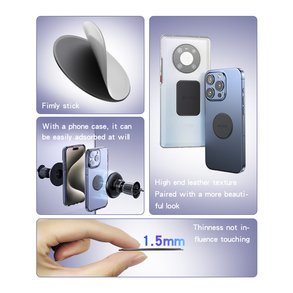 Autocollant Métallique Yesido C207 2en1, Noir