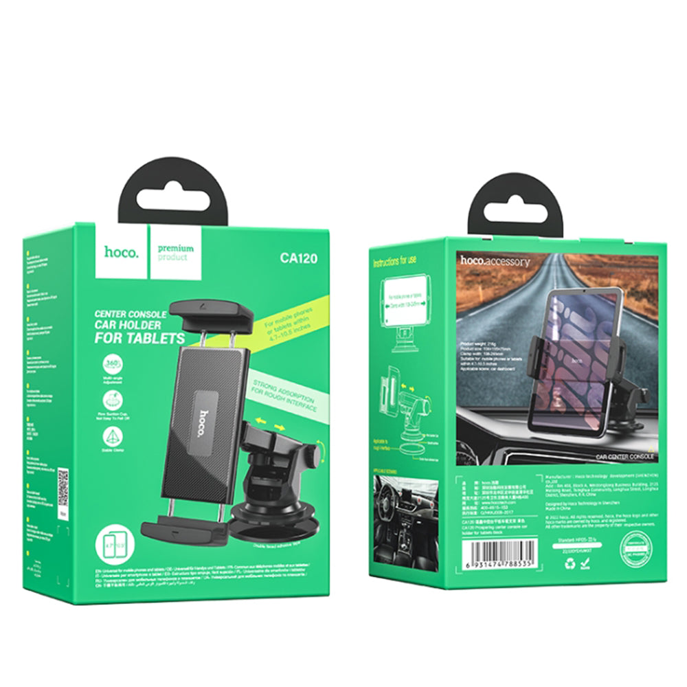 Autohalter HOCO CA120 für Telefon / Tablet, 4,7 Zoll - 10,5 Zoll, Schwarz