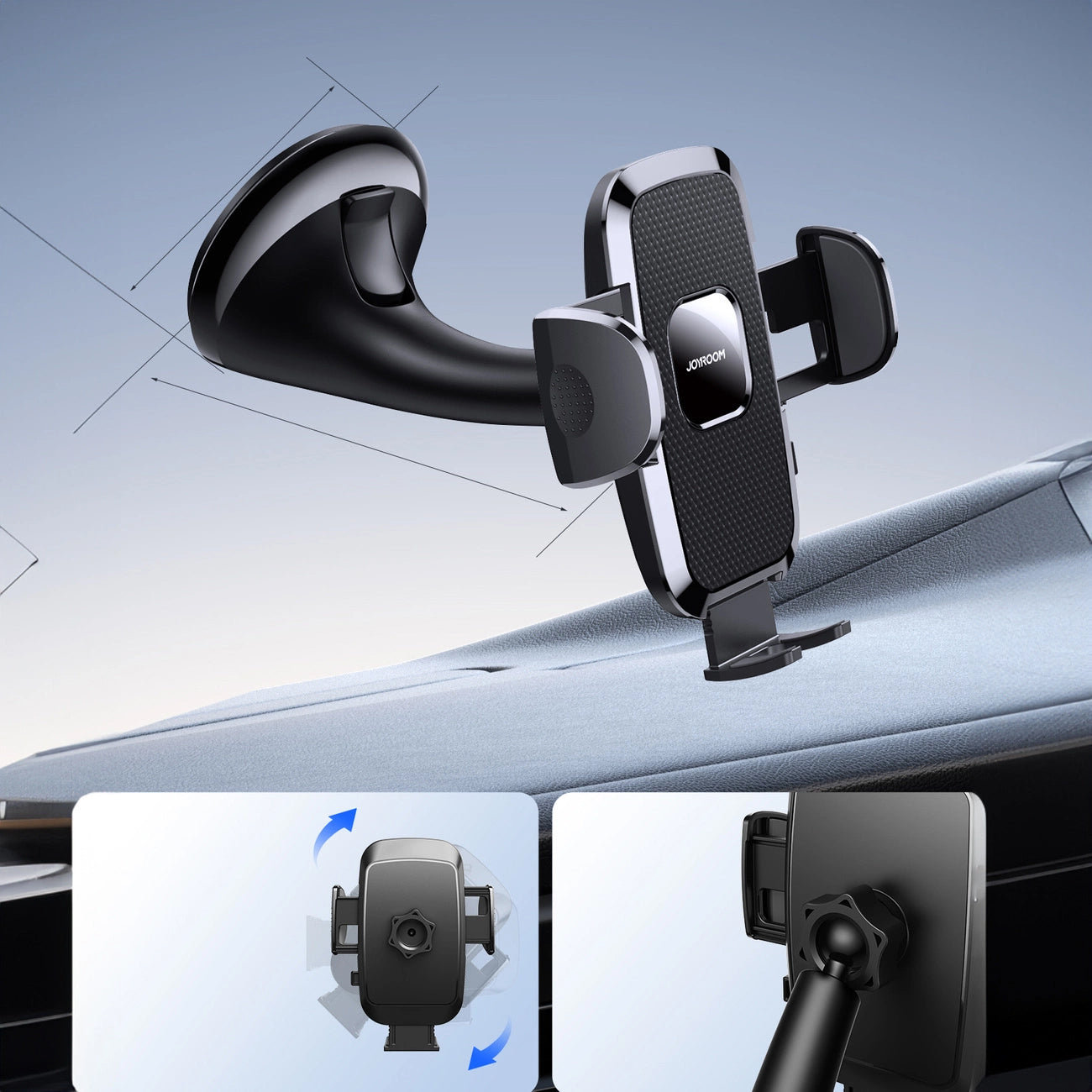 Support Auto Joyroom JR-ZS259 2en1, 4.7 pouces - 6.7 pouces, Noir