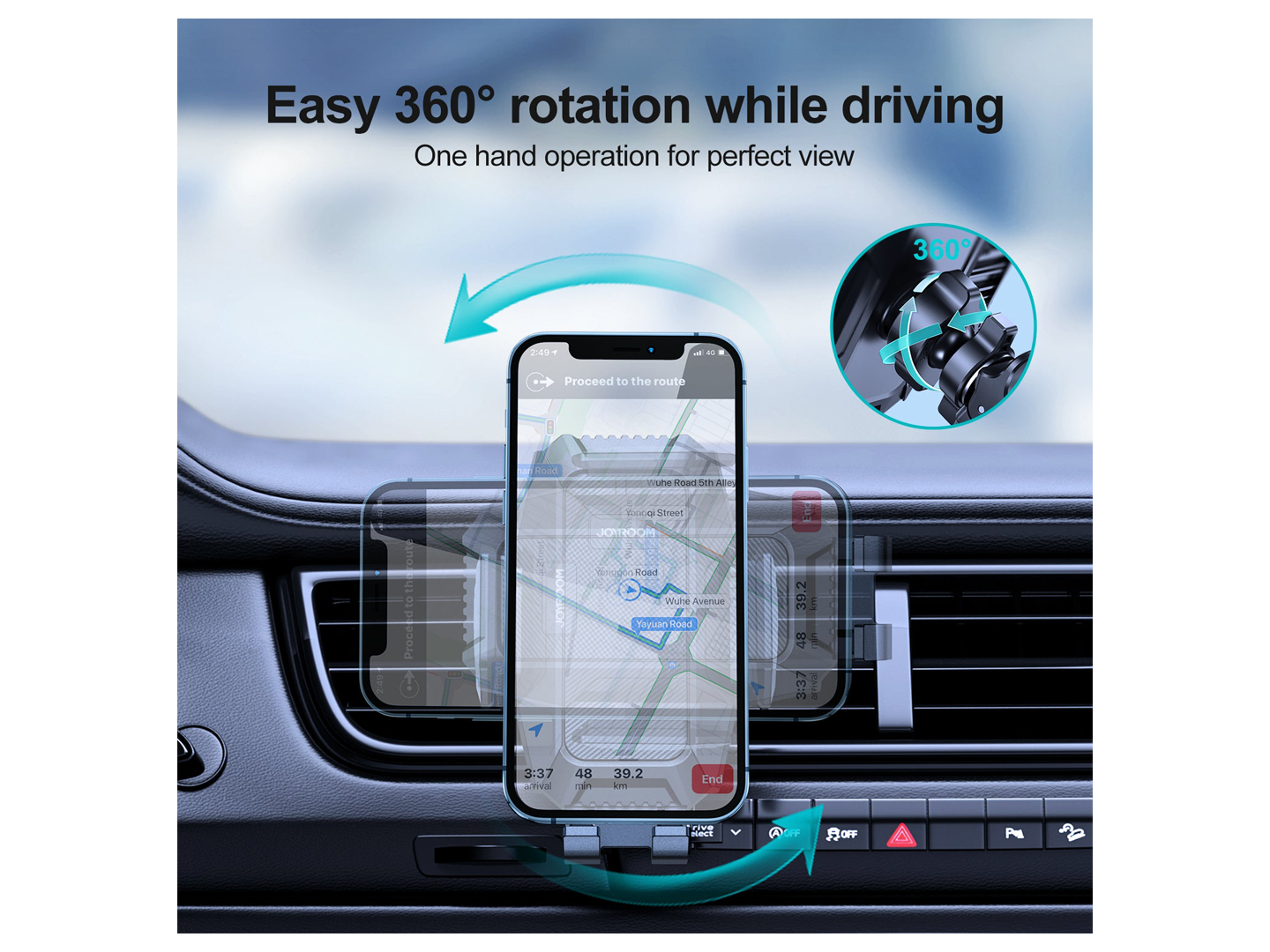 Support Auto Joyroom JR-ZS285, 4.5 pouces - 6.5 pouces, Noir
