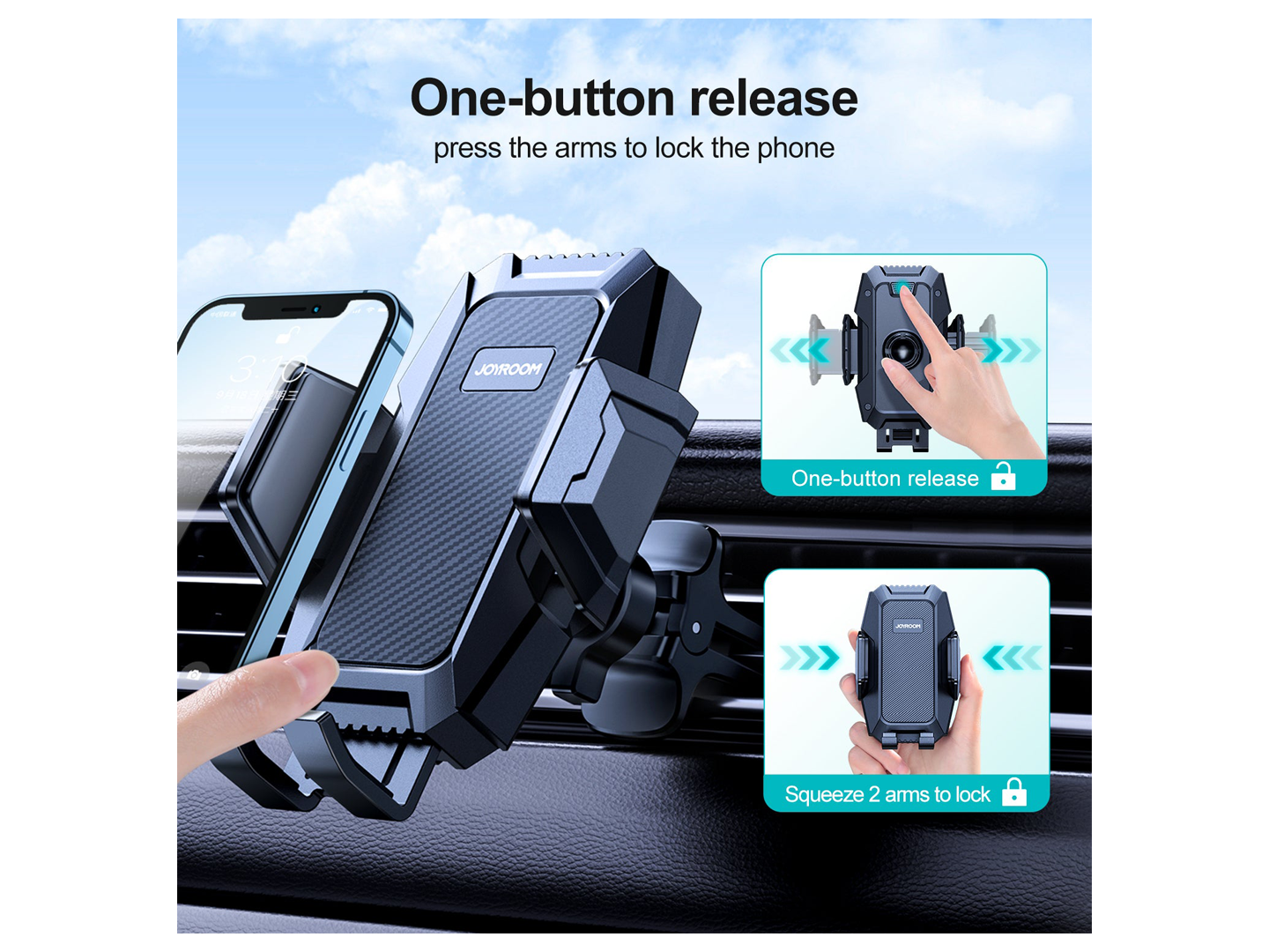 Support Auto Joyroom JR-ZS285, 4.5 pouces - 6.5 pouces, Noir