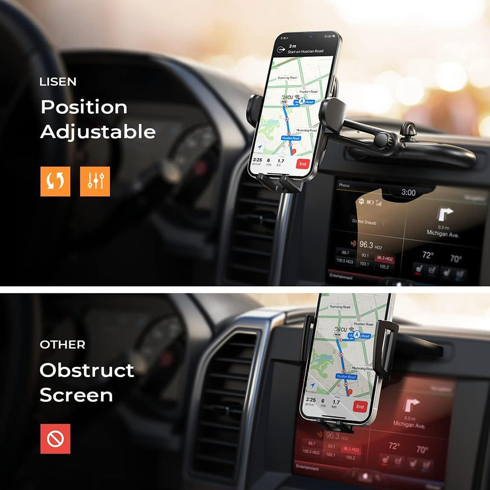 Supporto Auto Lisen 2in1, 4.7inch - 7.2inch, Nero YL0222040016