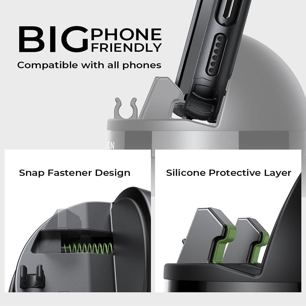 Supporto Auto Lisen per Telefono / Tablet con spessore 6mm - 13mm, Nero YL0224060015