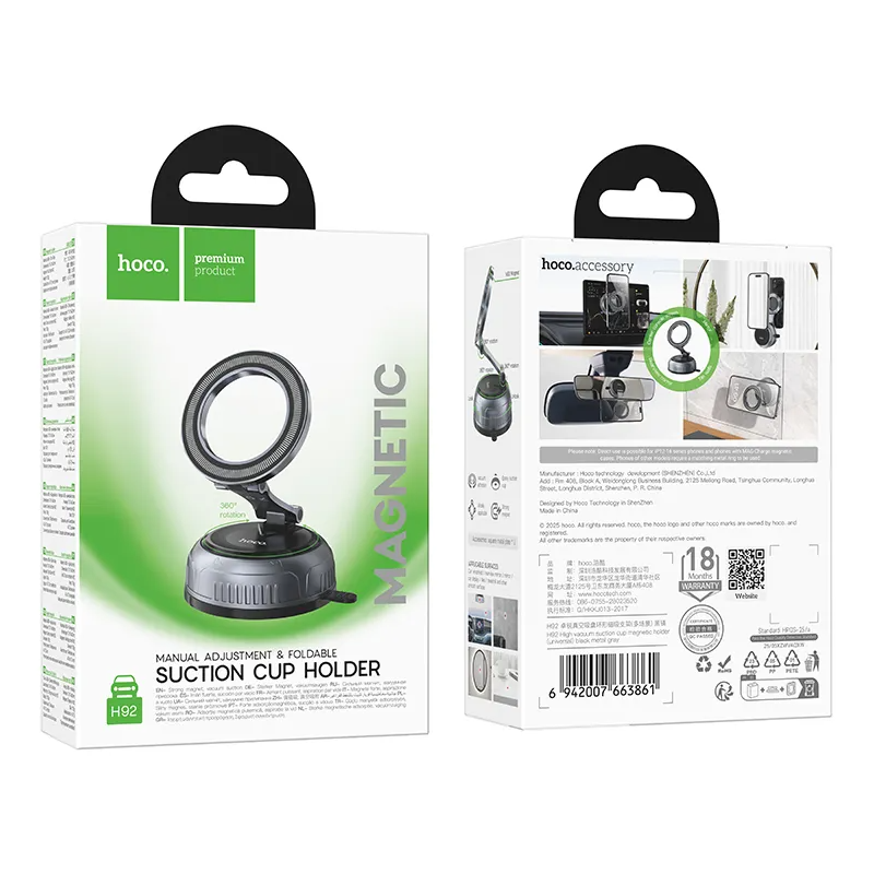 Supporto Auto Magnetico HOCO H92, Universale, Grigio