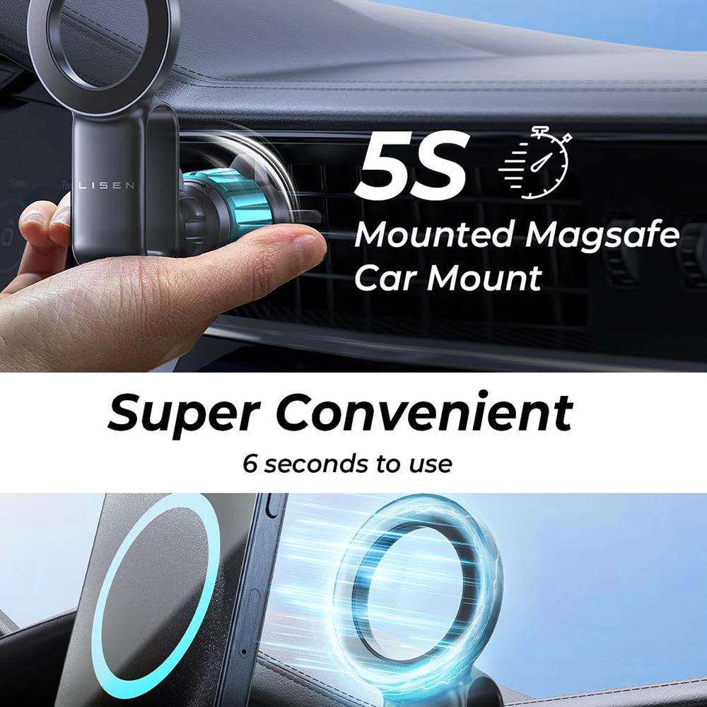 Supporto Auto Magnetico Lisen, Universale, Nero YL0224050012