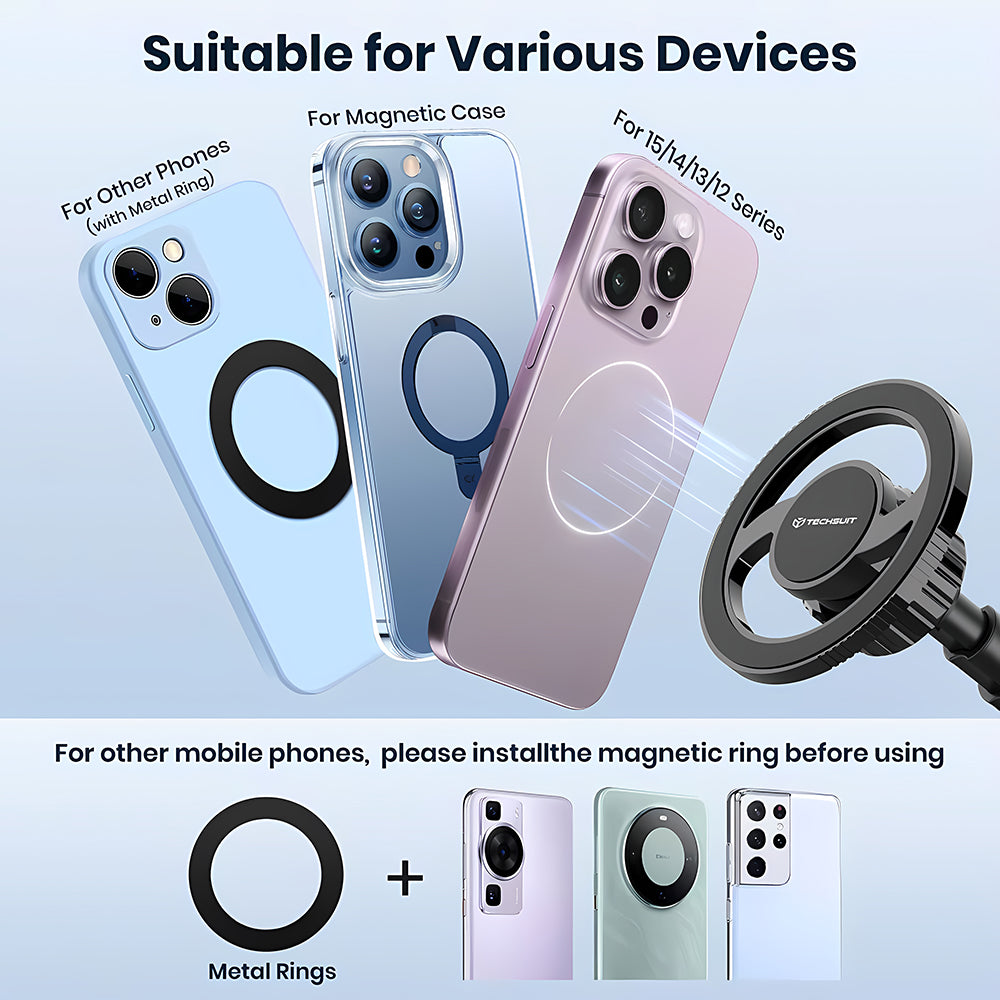 Supporto Auto Magnetico Techsuit S12, Universale, Nero