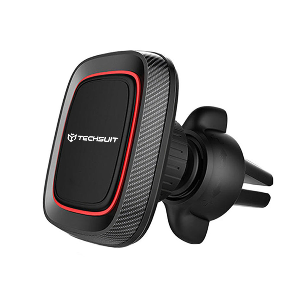 Magnetische Autohalterung Techsuit S4, Universal, Schwarz Rot