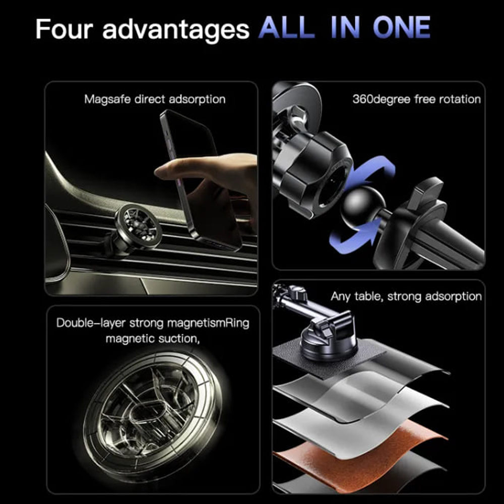 Support Auto Magnétique Yesido C158, Universel, Noir