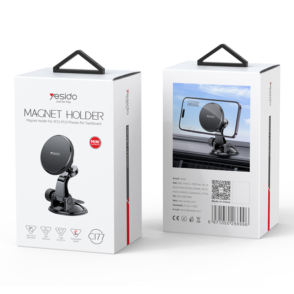 Supporto Auto Magnetico Yesido C177, Universale, Nero