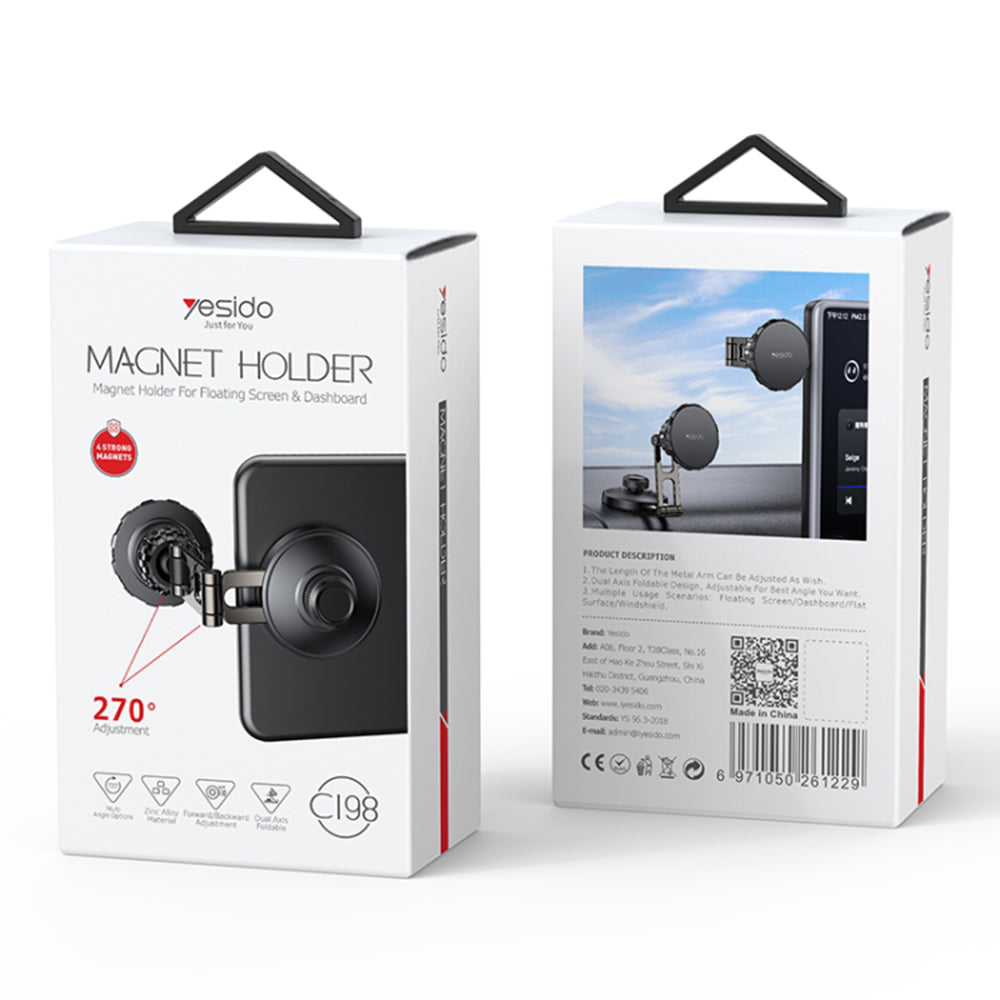 Supporto Auto Magnetico Yesido C198, Universale, Grigio