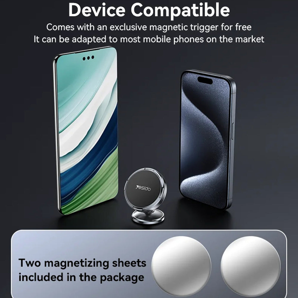 Supporto Auto Magnetico Yesido C215, Universale, Nero