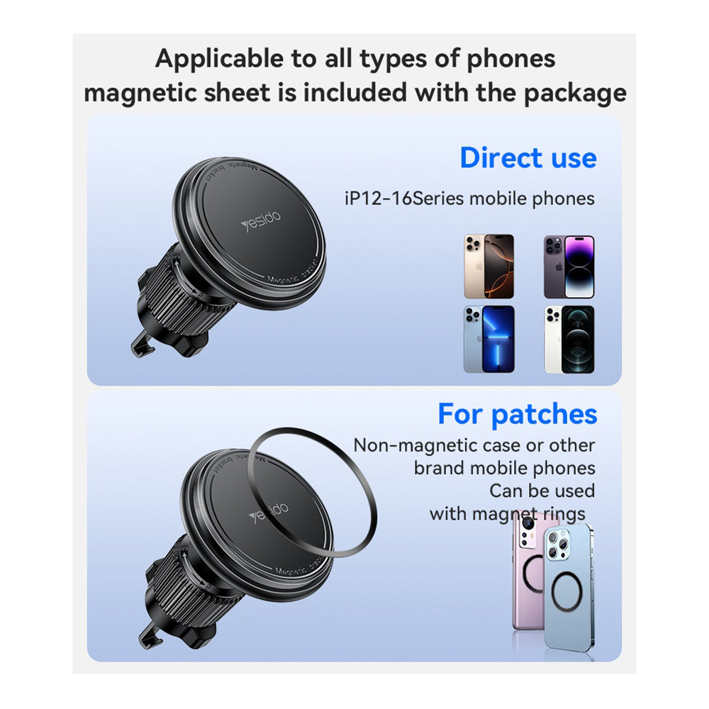 Supporto Auto Magnetico Yesido C252, Universale, Nero