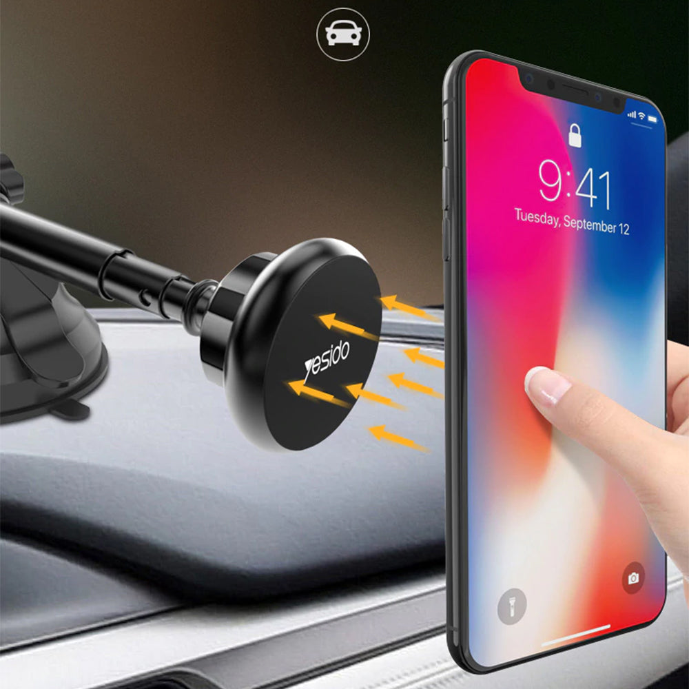 Support Auto Magnétique Yesido C41, Universel, Noir