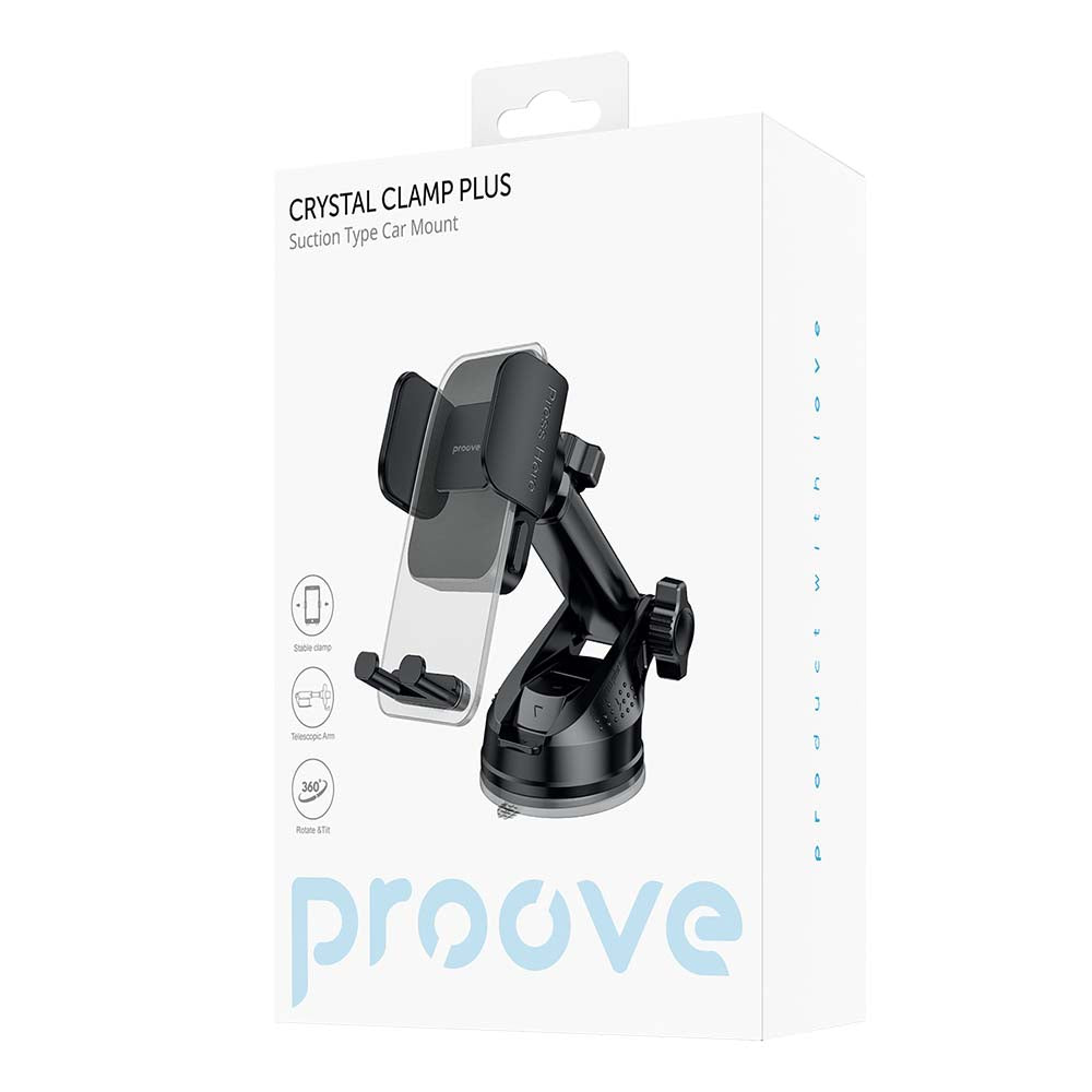 Support Auto Proove Crystal Clamp Plus Dash, 4.7 pouces - 6.9 pouces, Noir CHCSP0000001