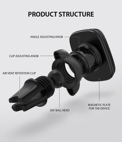 Support Auto Magnétique Ringke Power Clip, Universel, Noir
