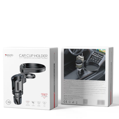 Support Gobelet Yesido C180 3en1, Noir