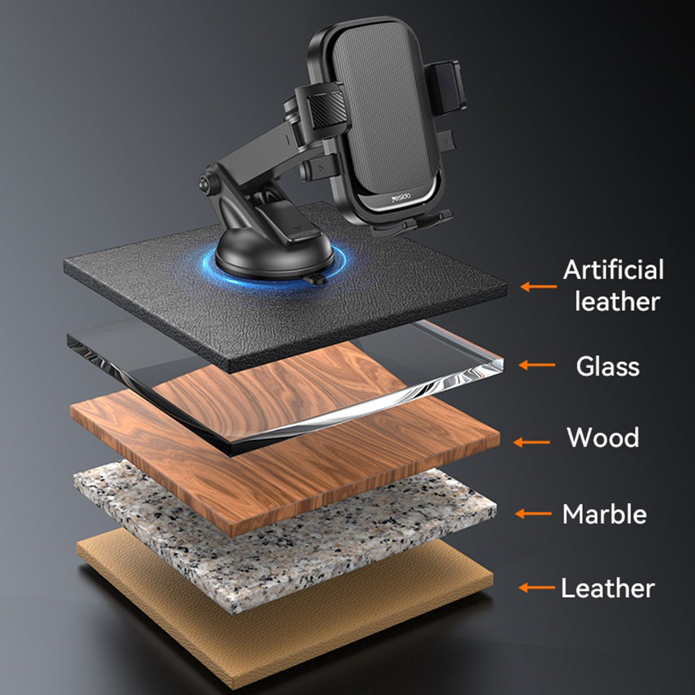 Support Auto Yesido C267, 4.7 pouces - 7.2 pouces, Noir