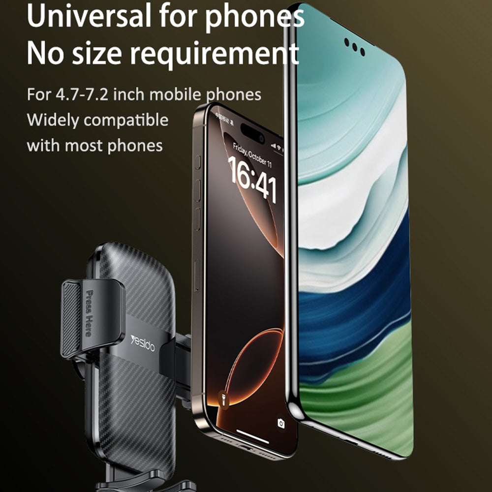 Support Auto Yesido C274, 4.7 pouces - 7.2 pouces, Noir