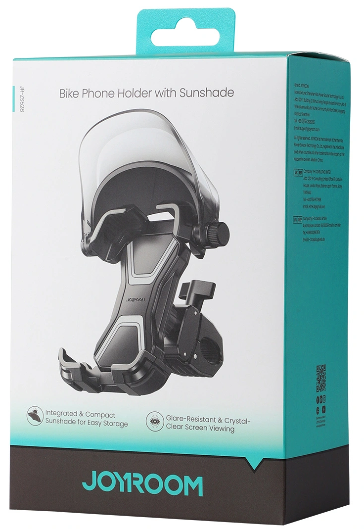 Support Vélo Moto avec Pare-soleil Joyroom JR-ZS528, 4,7 pouces - 7 pouces, Noir