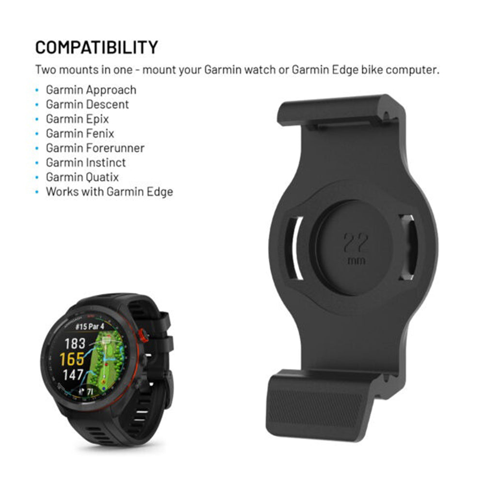 Support Vélo Fixed pour Garmin Watch 22mm / Edge Computer, Noir