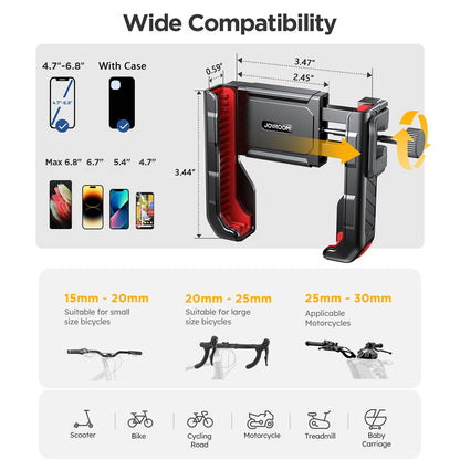 Support Vélo Joyroom JR-ZS266, 4.7 pouces - 7 pouces, Noir