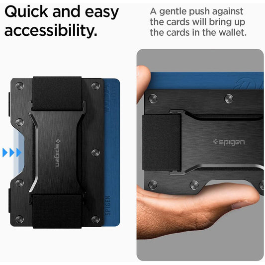Support avec Protection RFID Spigen S pour Cartes de Paiement, Noir AMP02898