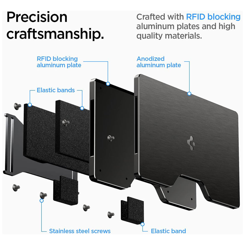 Supporto con Protezione RFID Spigen S per Carte di Pagamento, Nero AMP02898