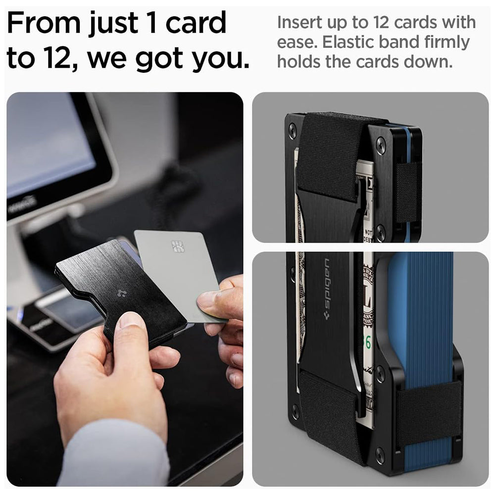 Supporto con Protezione RFID Spigen S per Carte di Pagamento, Nero AMP02898