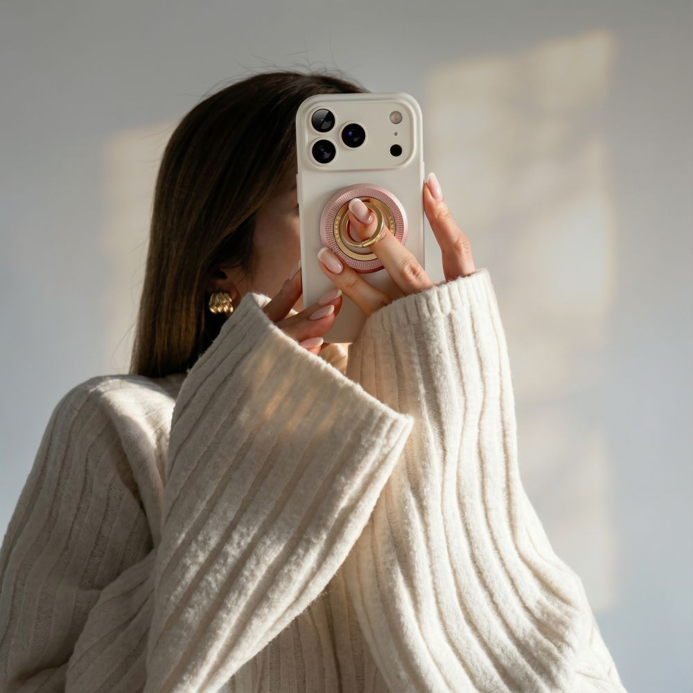 Tech-Protect MMR700 Lamano Ring Holder, Universal, Golden Pink