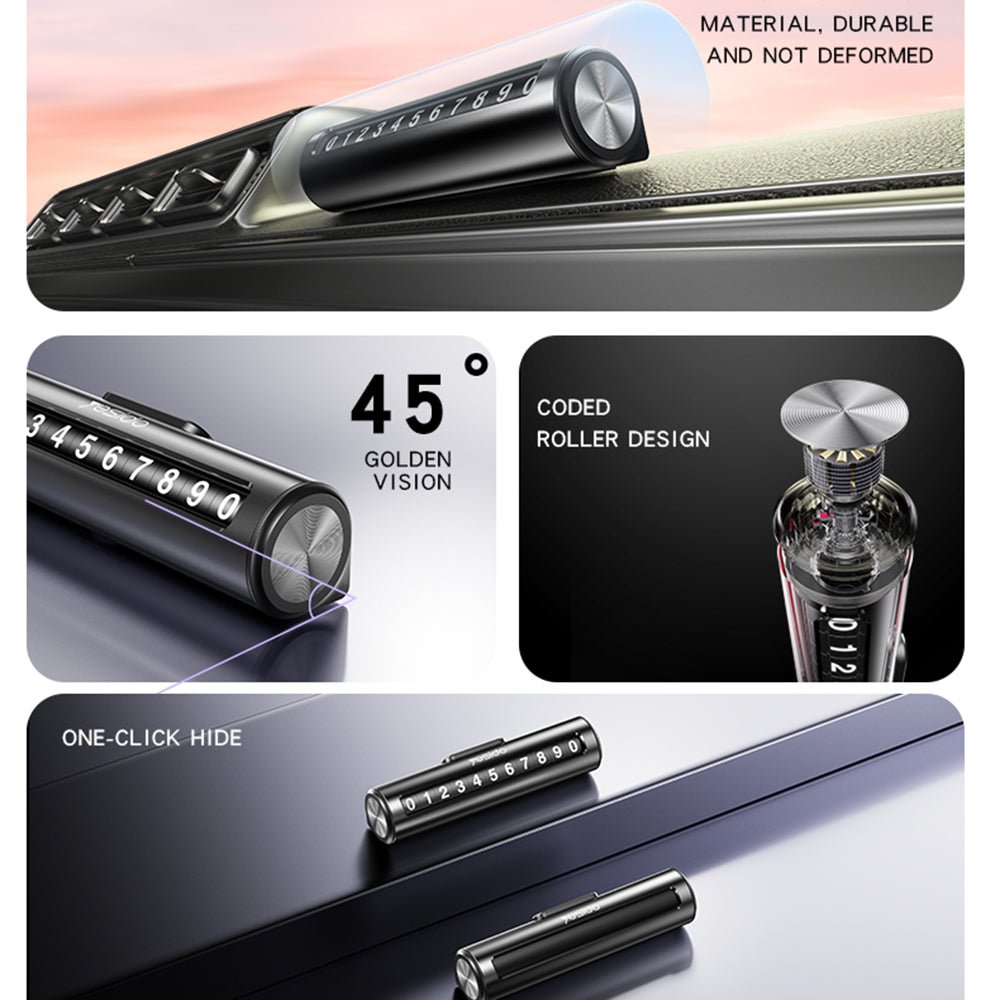 Support Numéro Téléphone Voiture Yesido C202, Noir