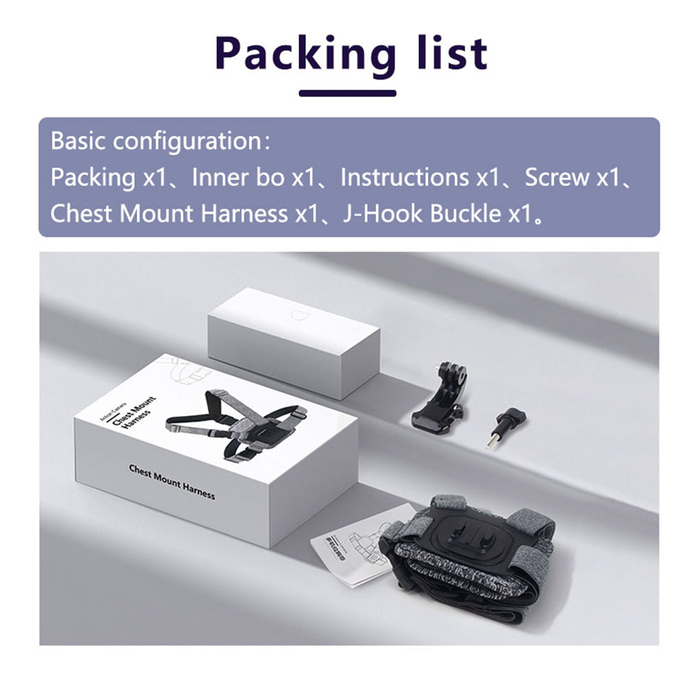 Support Poitrine Caméra Sport Techsuit JX-002 pour GoPro Series, Gris