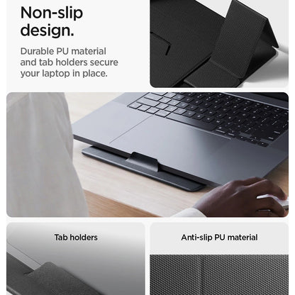 Spigen LD201-S8 Laptopständer für max. 16 Zoll, Schwarz AMP11117