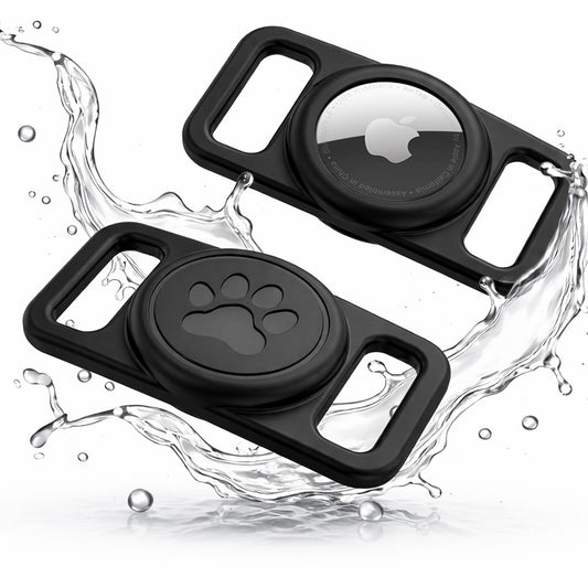 Techsuit BuddyGuard DG1 Halterung für Apple AirTag am Haustierhalsband, Schwarz