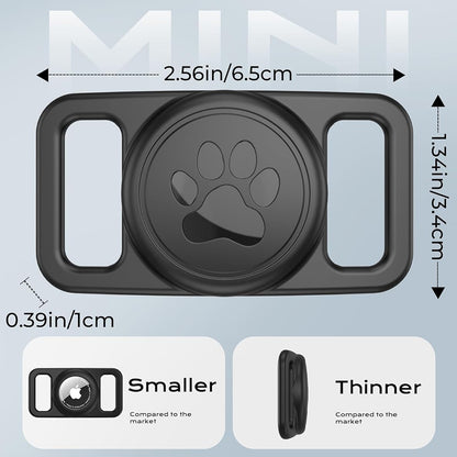 Support Techsuit BuddyGuard DG1 pour Apple AirTag au Collier d'Animal de Compagnie, Noir