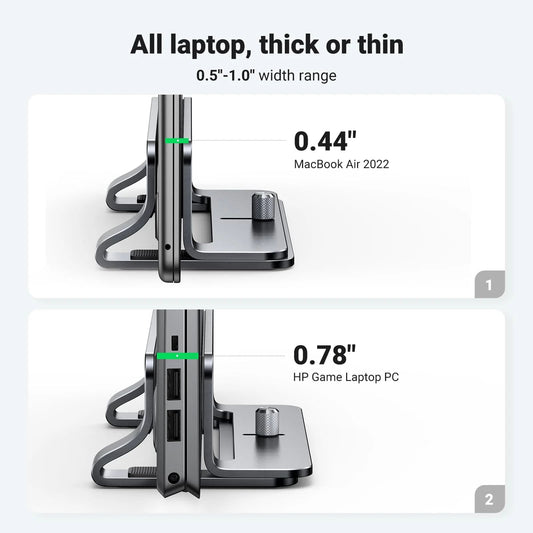 Support Vertical UGREEN LP258 pour Laptop de 12mm à 26mm, Argenté