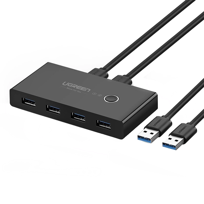 USB-Switch UGREEN US216 (30768) Two Sharing Box Neue Version, 4 x USB-A 3.0, Schwarz