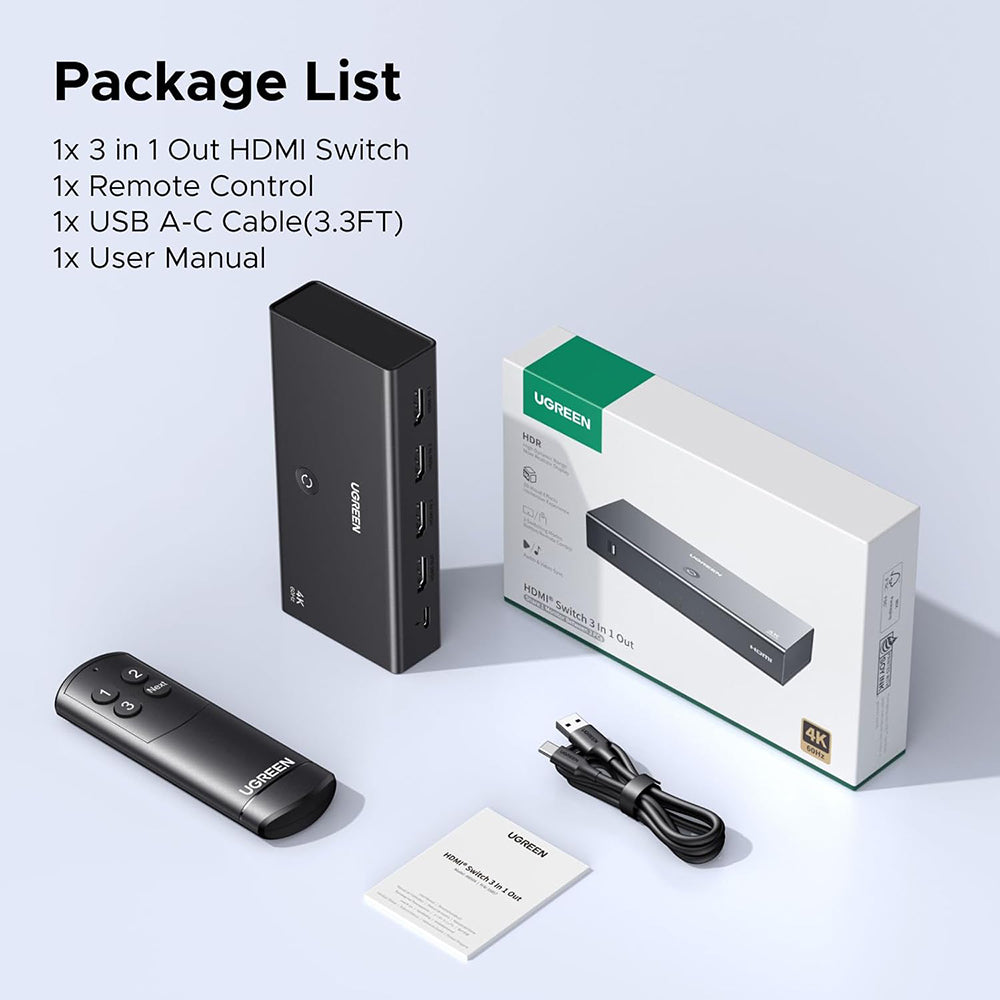 HDMI Video Switch UGREEN AW504 (55857), Schwarz