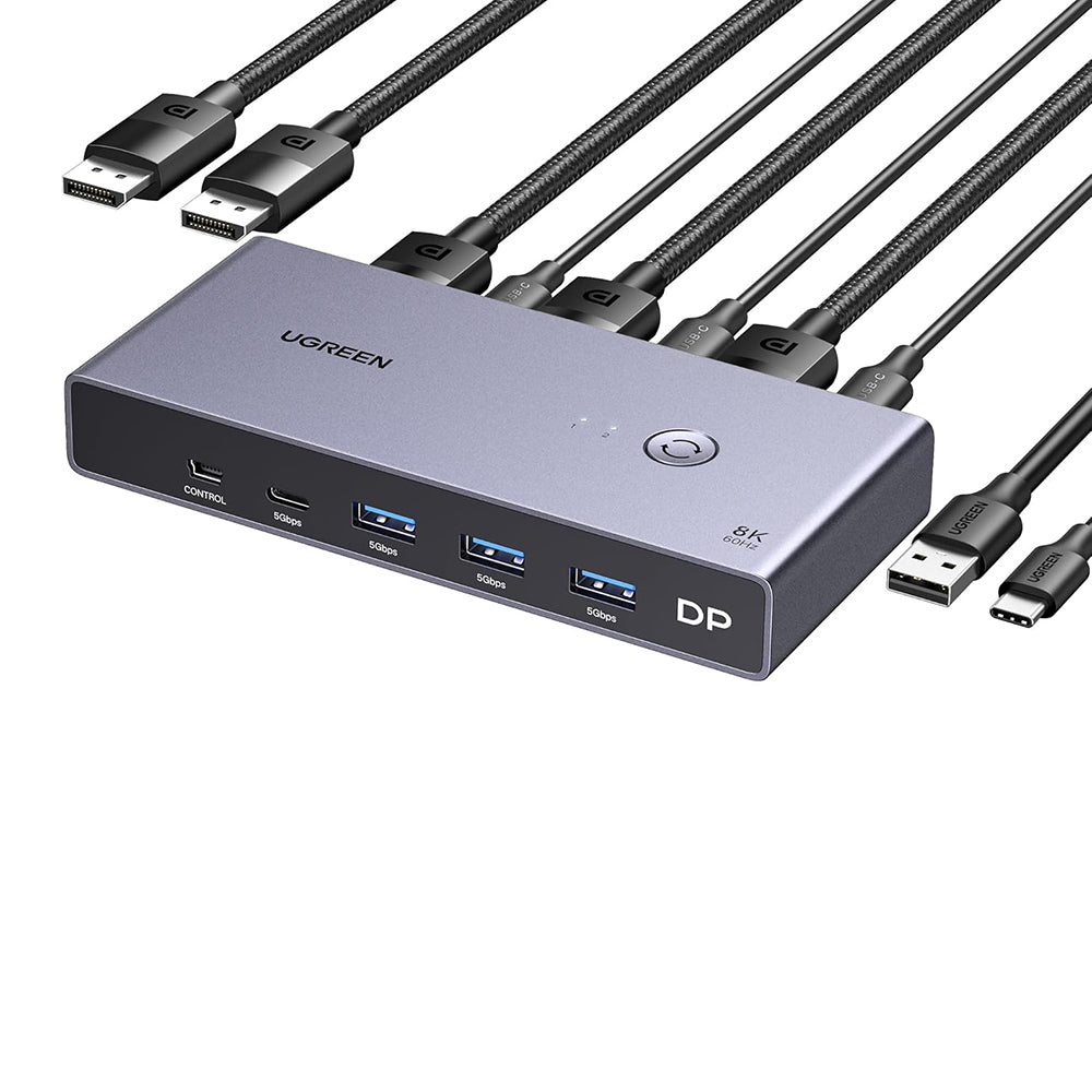 Commutateur Vidéo DisplayPort UGREEN CM695 (25962), Noir