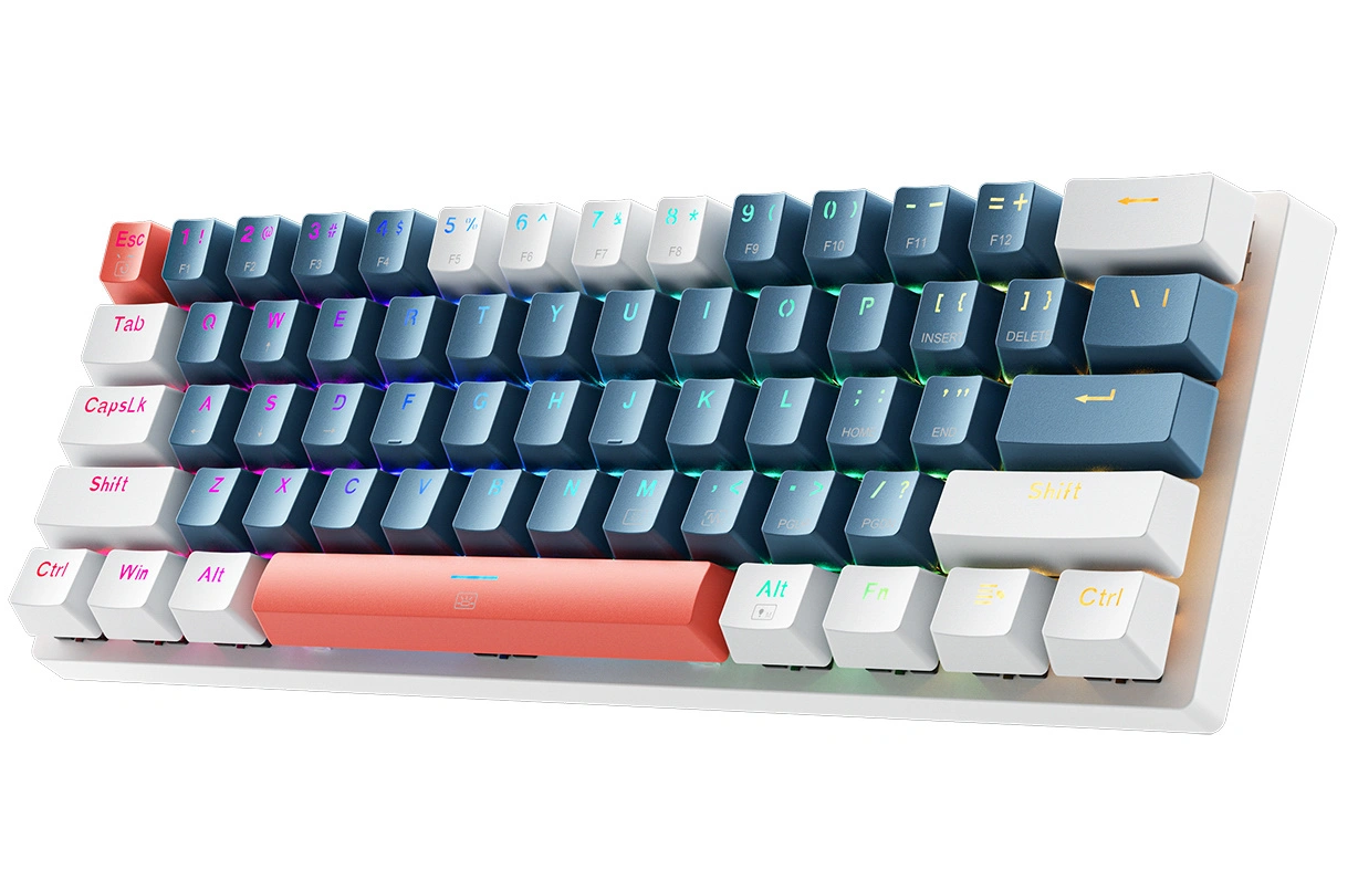 Clavier Gaming Filaire USB Machenike K500-B61 Mécanique, RGB, Bleu Blanc