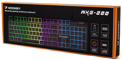 Clavier Gaming Filaire USB WZK WKG-200, RGB, 1,5m, Noir