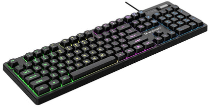 Clavier Gaming Filaire USB WZK WKG-200, RGB, 1,5m, Noir
