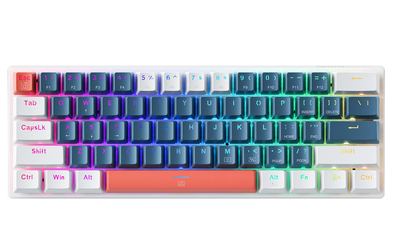 Clavier Gaming Filaire USB Machenike K500-B61 Mécanique, RGB, Bleu Blanc