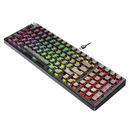 Gaming-Tastatur Wired USB HAVIT KB875L, RGB, 1,8m, Schwarz Transparent