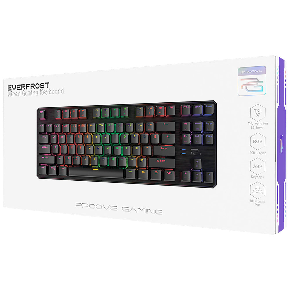 Proove Everfrost Wired USB Gaming Keyboard, RGB, 1.8m, Black CKEVEN00000401