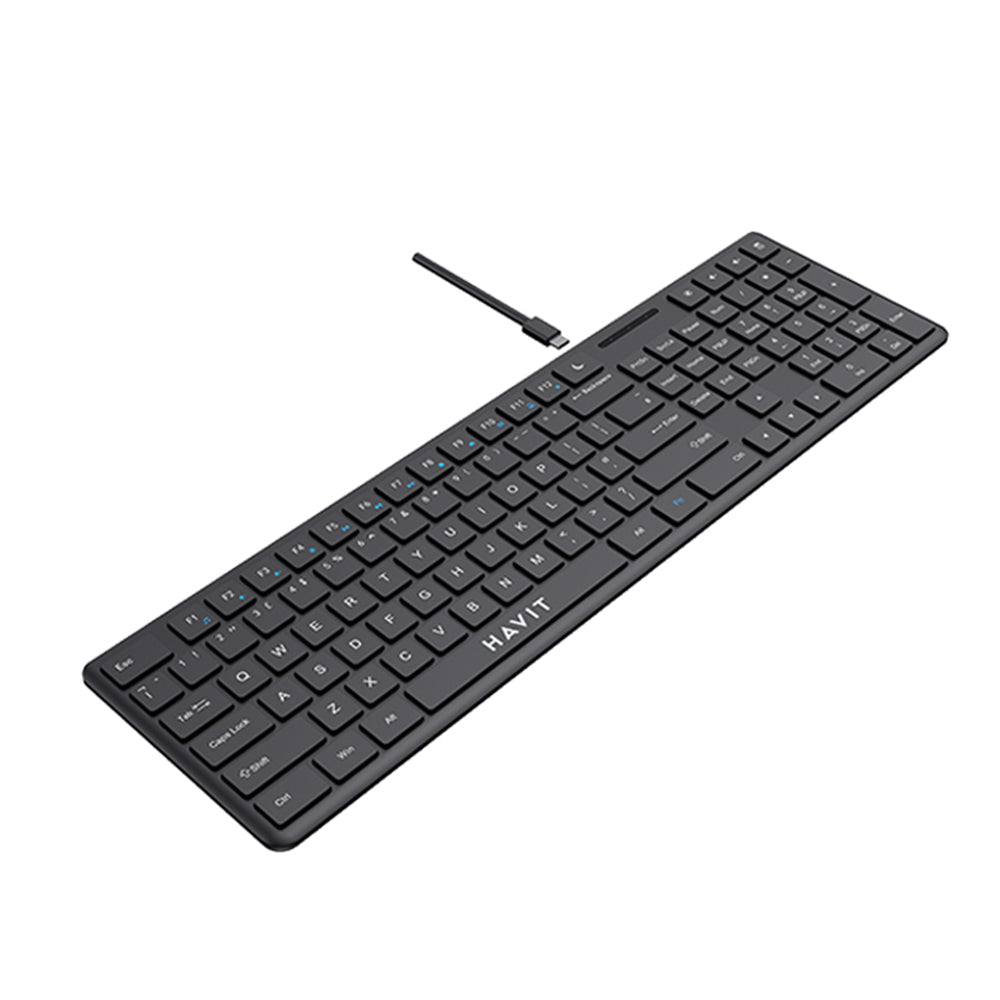 Clavier filaire USB HAVIT KB252, USB-C, 1.5m, Noir