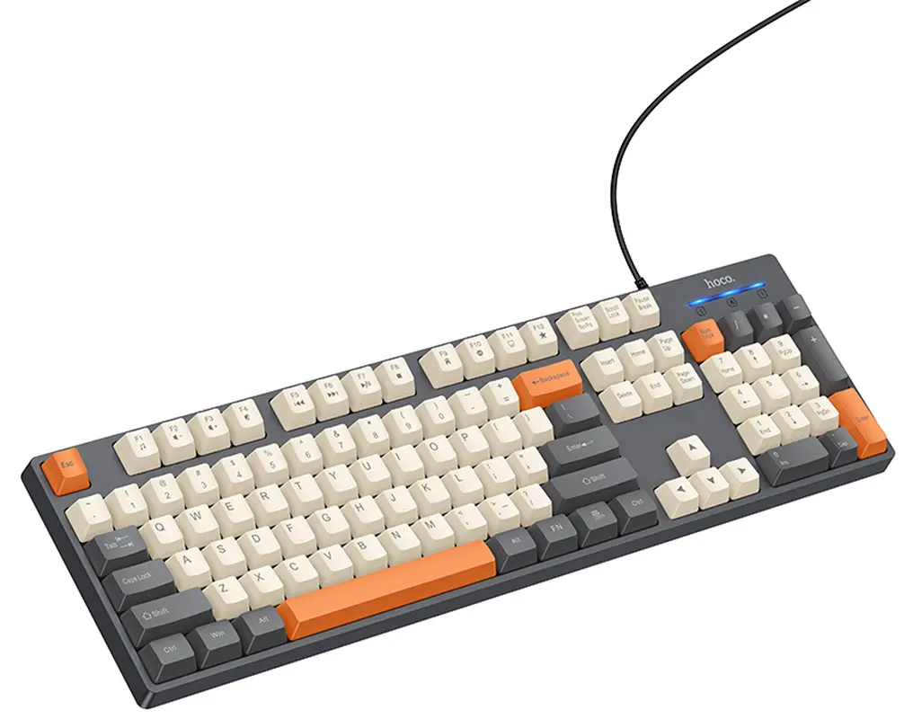 Clavier filaire USB HOCO GM61 Tri-Color, 1,45 m, Gris
